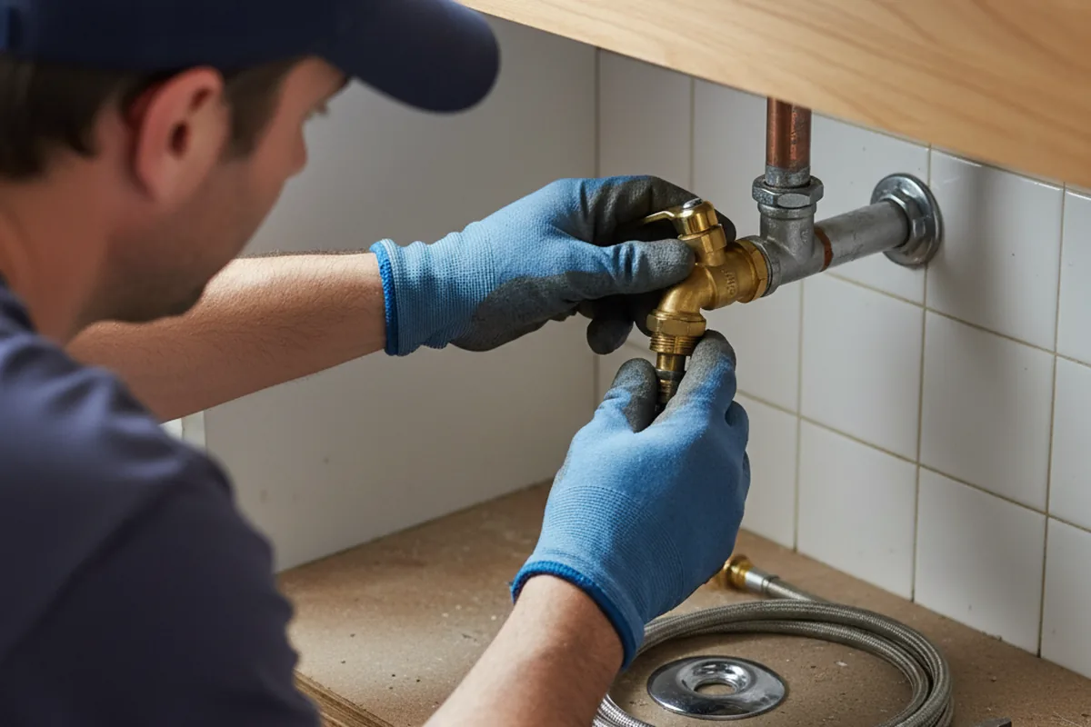 Shutoff valve and fitting work during Faucet and Fixture Repair in Gretna